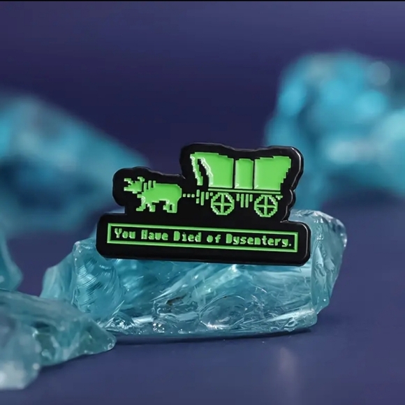 "You Have Died of Dysentery" Oregon Trail Enamel Pin - Picture 4 of 6